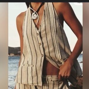 NWT Free People Top Vest Strip S